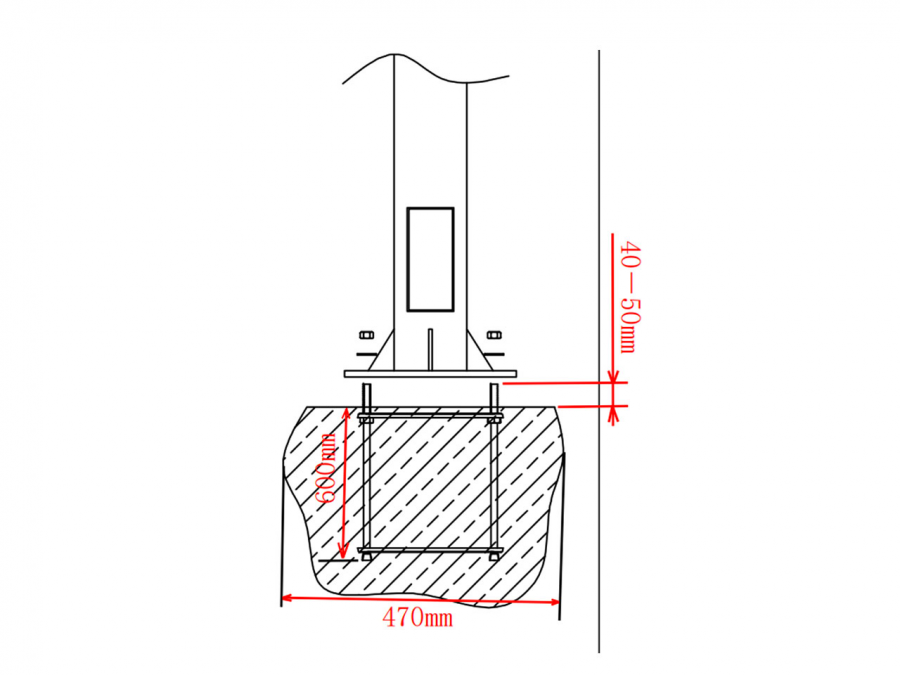 palo per telecamere installazione basamento
