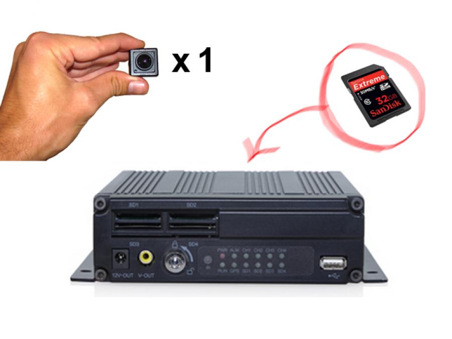 Kit videosorveglianza Automobile: DVR SD card con microcamera