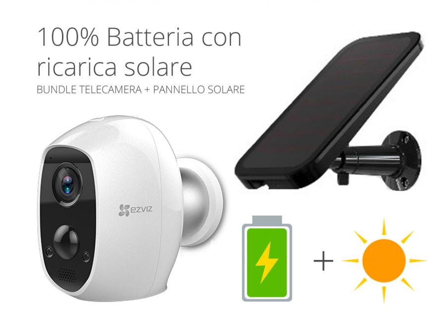 IP Camera a batteria WIFI da esterno per sorveglianza 100% senza fili a  batteria con PIR di allarme e App EZVIZ C3A